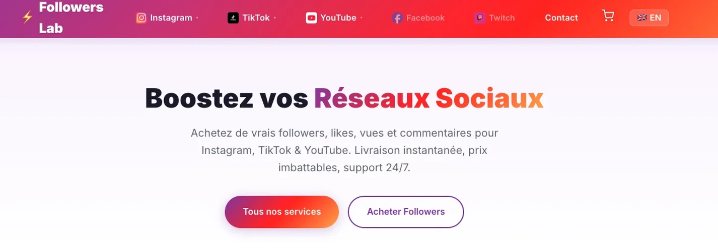 Site pour acheter followers Instagram